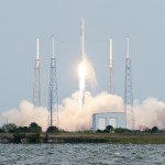 Falcon 9 launches Dragon CRS-2. Credit: Melanie Lee / Zero-G News