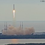 Falcon 9 launches Dragon CRS-2. Credit: Mike Killian / Zero-G News