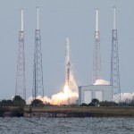 Falcon 9 launches Dragon CRS-2. Credit: Melanie Lee / Zero-G News
