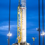 The Orbital Sciences Corporation Antares rocket is seen on the Mid-Atlantic Regional Spaceport (MARS) Pad-0A at the NASA Wallops Flight Facility in Virginia, Saturday, April 20, 2013. NASA's commercial space partner, Orbital Sciences Corporation, is scheduled to test launch its first Antares later in the day. Photo Credit: (NASA/Bill Ingalls)