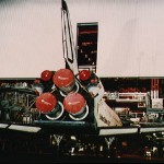 Orbiter Columbia is backed out of the OPF to begin rollover to the VAB STS-3