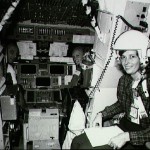 STS-3 crewman Lousma and Fullerton in SMS, joined by Mrs. Fullerton