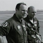 Views of STS-3 crew during departure activites at Ellington with family