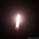 An Atlas V rocket thunders into the night-time sky carrying the AEHF-3 satellite for the U.S. Air Force. Photo Credit: Matthew Travis / Zero-G News