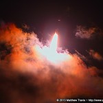 An Atlas V rocket thunders into the night-time sky carrying the AEHF-3 satellite for the U.S. Air Force. Photo Credit: Matthew Travis / Zero-G News