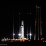 Antares on the launch pad for the Cygnus Orb-1 launch from Wallops. Photo Credit: Mike Killian