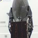 NASA showed off their newest communication satellite, TDRS-L, to the media yesterday at Astrotech's spacecraft processing facility.TDRS-L is scheduled for launch on January 23 onboard a United Launch Alliance Atlas V rocket. Photo Credit: Matthew Travis / Zero-G News