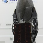 NASA showed off their newest communication satellite, TDRS-L, to the media yesterday at Astrotech's spacecraft processing facility.TDRS-L is scheduled for launch on January 23 onboard a United Launch Alliance Atlas V rocket. Photo Credit: Matthew Travis / Zero-G News