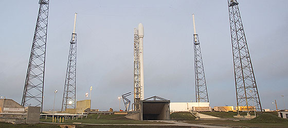 Falcon 9 v1.1 on the launch pad. Photo Credit: SpaceX